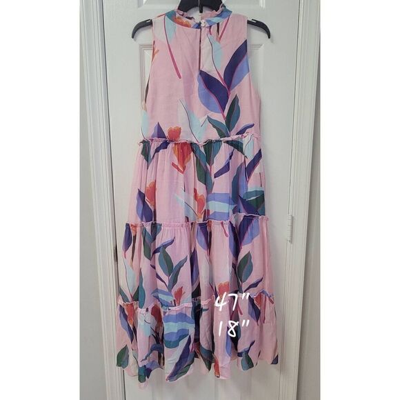 Oliphant Ruffles Tiered Midi Dress S - Picture 3 of 12